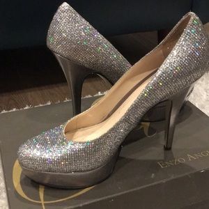 Enzo Angiolini Sparkly Iridescent Platform Heels